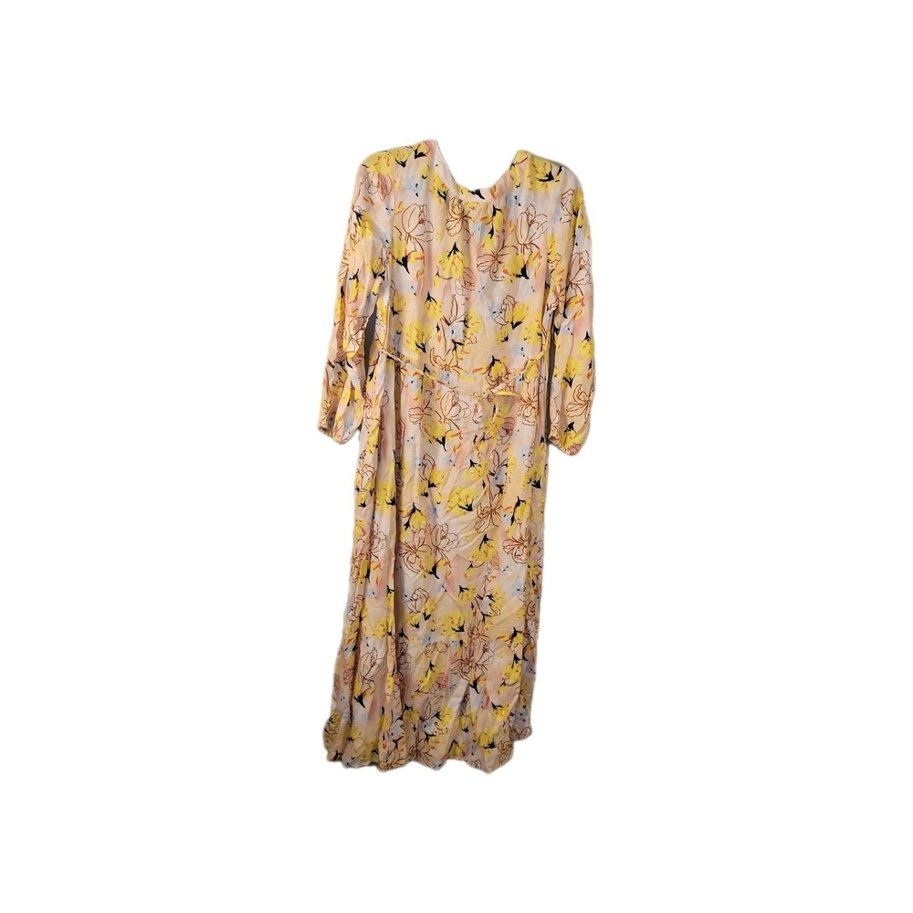Style & Co Floral Midi Dress 1X Pink Yellow Button Front Long Sleeve Boho... - Picture 5 of 11